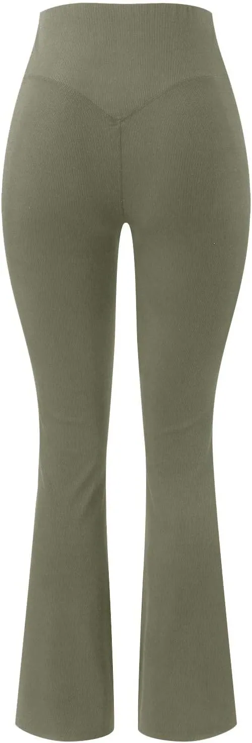 LAWOR Women's Bootcut Yoga Pants High Waist Stretch Flare Leg Leggings Tummy Control Bootleg Workout Pants Active Pants