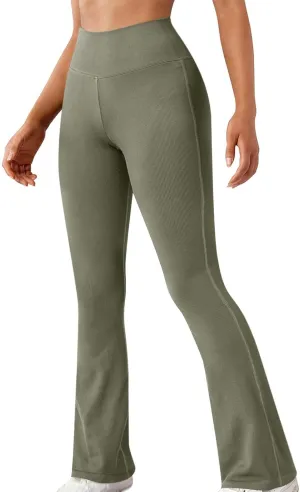LAWOR Women's Bootcut Yoga Pants High Waist Stretch Flare Leg Leggings Tummy Control Bootleg Workout Pants Active Pants