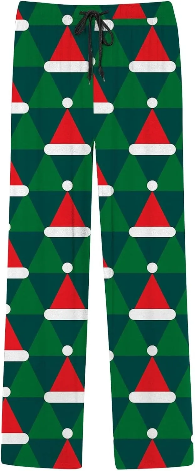 LCMTWX Black Pants Men Pajama Pants with Drawstring and Pockets Mens Sleep Pants Mens Flannel Pajama Pants Mens Flannel