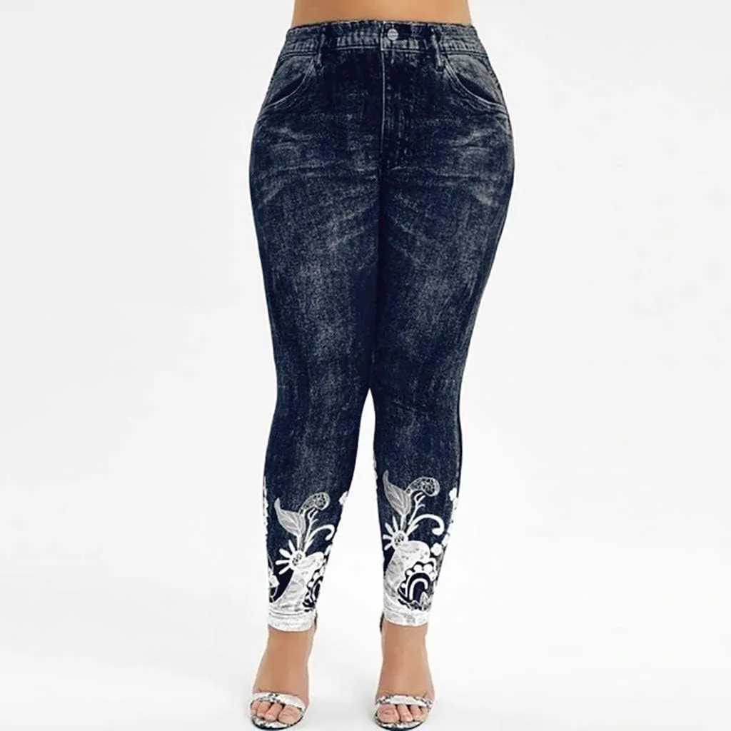 LCMTWX Christmas Leggings Waist Jeans Pants Color Pocket Denim Button Elastic Pants Leggings for Women Cold Weather High