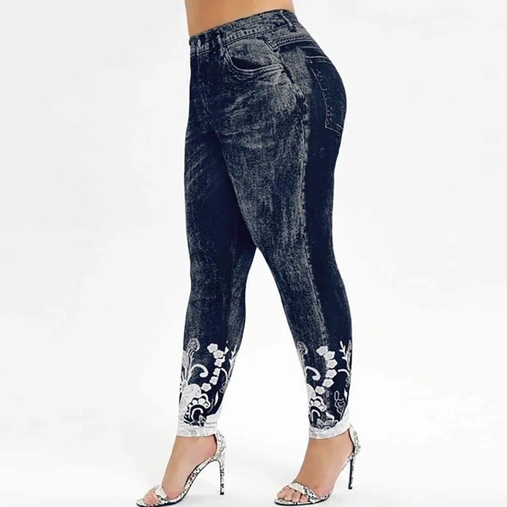 LCMTWX Christmas Leggings Waist Jeans Pants Color Pocket Denim Button Elastic Pants Leggings for Women Cold Weather High