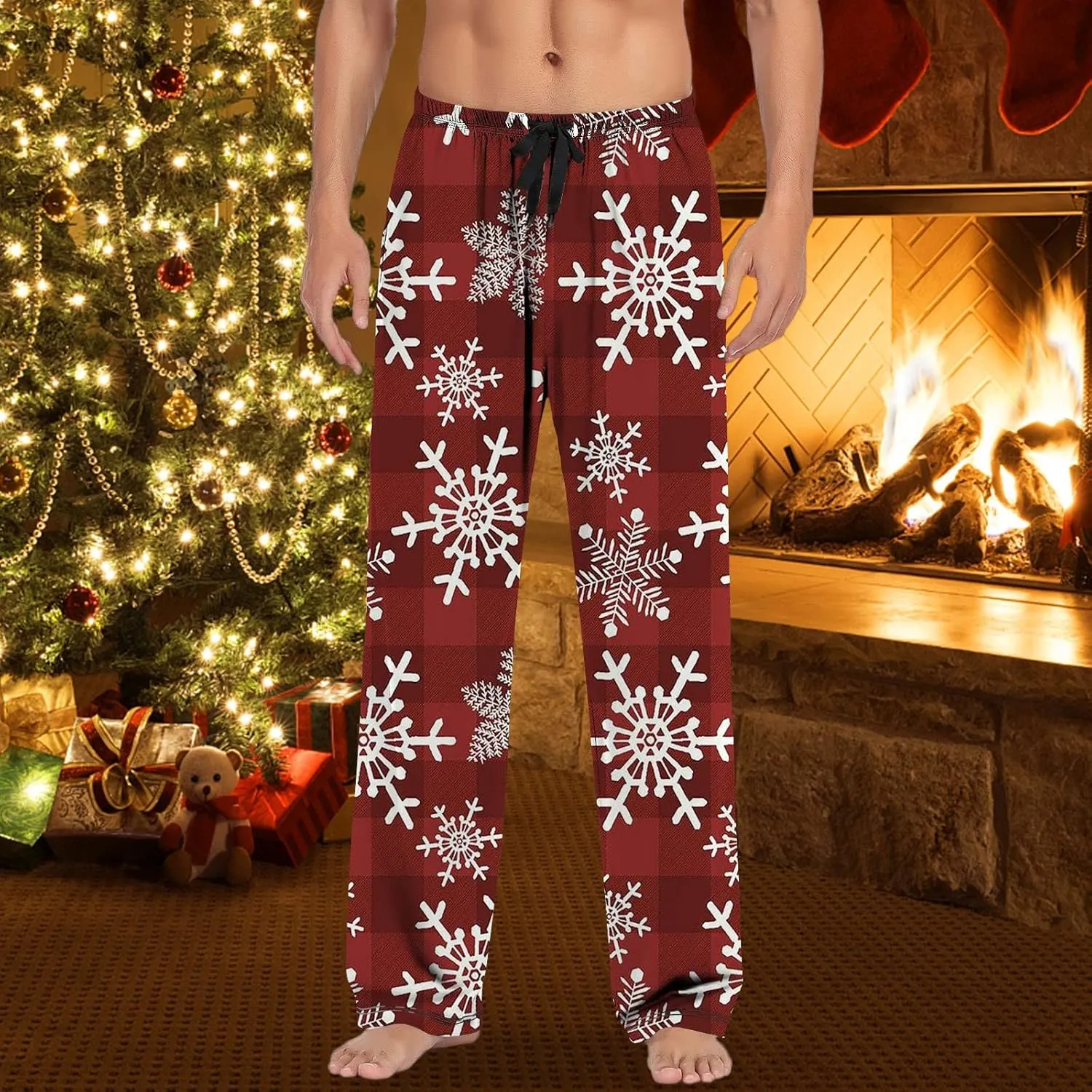 LCMTWX Mens Pajama Pants Pants Pajama Pants with Drawstring and Pockets Pajamas for Men Mens Sweatpants Men's Athletic