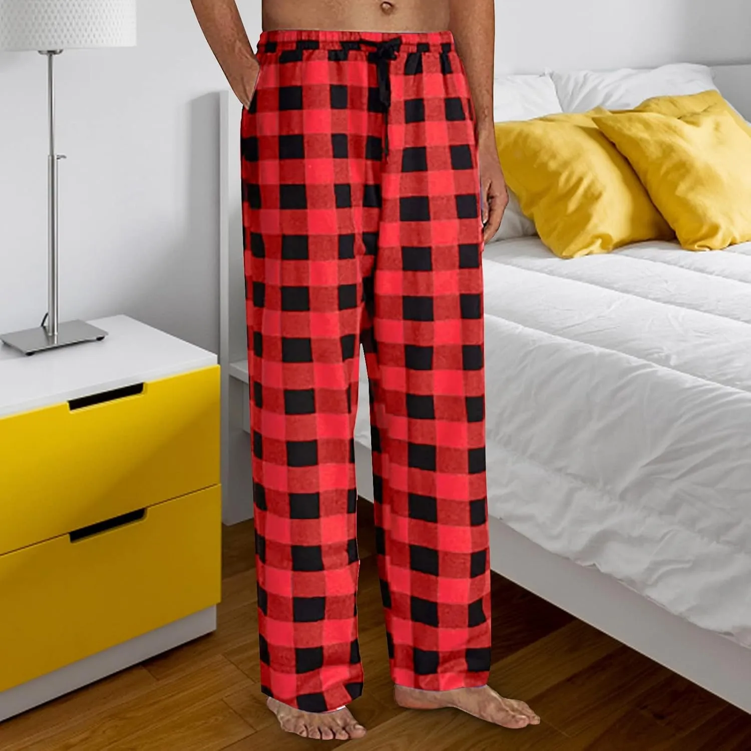 LCMTWX Mens Pajama Pants Pants Pajama Pants with Drawstring and Pockets Pajamas for Men Mens Sweatpants Men's Athletic