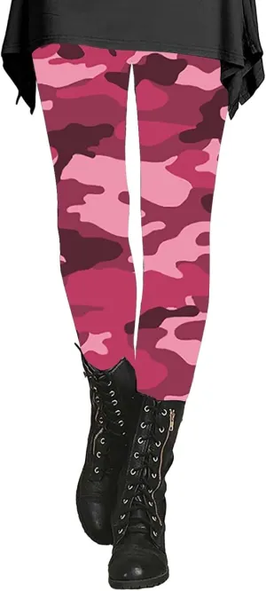 LCMTWX Womens Leggings with Pocket Leggings Artistic Printed Soft Stretchy Pants for Women Soft Athletic Tummy Control