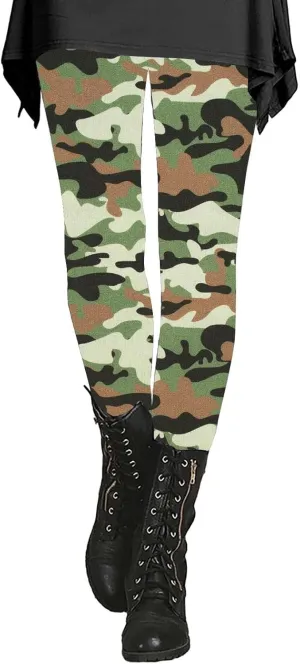 LCMTWX Womens Leggings with Pocket Leggings Artistic Printed Soft Stretchy Pants for Women Soft Athletic Tummy Control