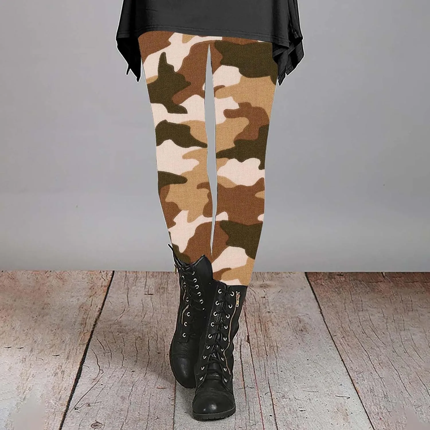 LCMTWX Womens Leggings with Pocket Leggings Artistic Printed Soft Stretchy Pants for Women Soft Athletic Tummy Control