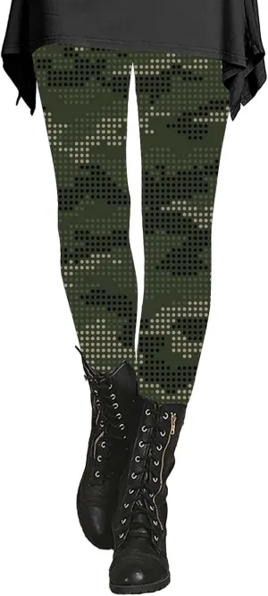 LCMTWX Womens Leggings with Pocket Leggings Artistic Printed Soft Stretchy Pants for Women Soft Athletic Tummy Control