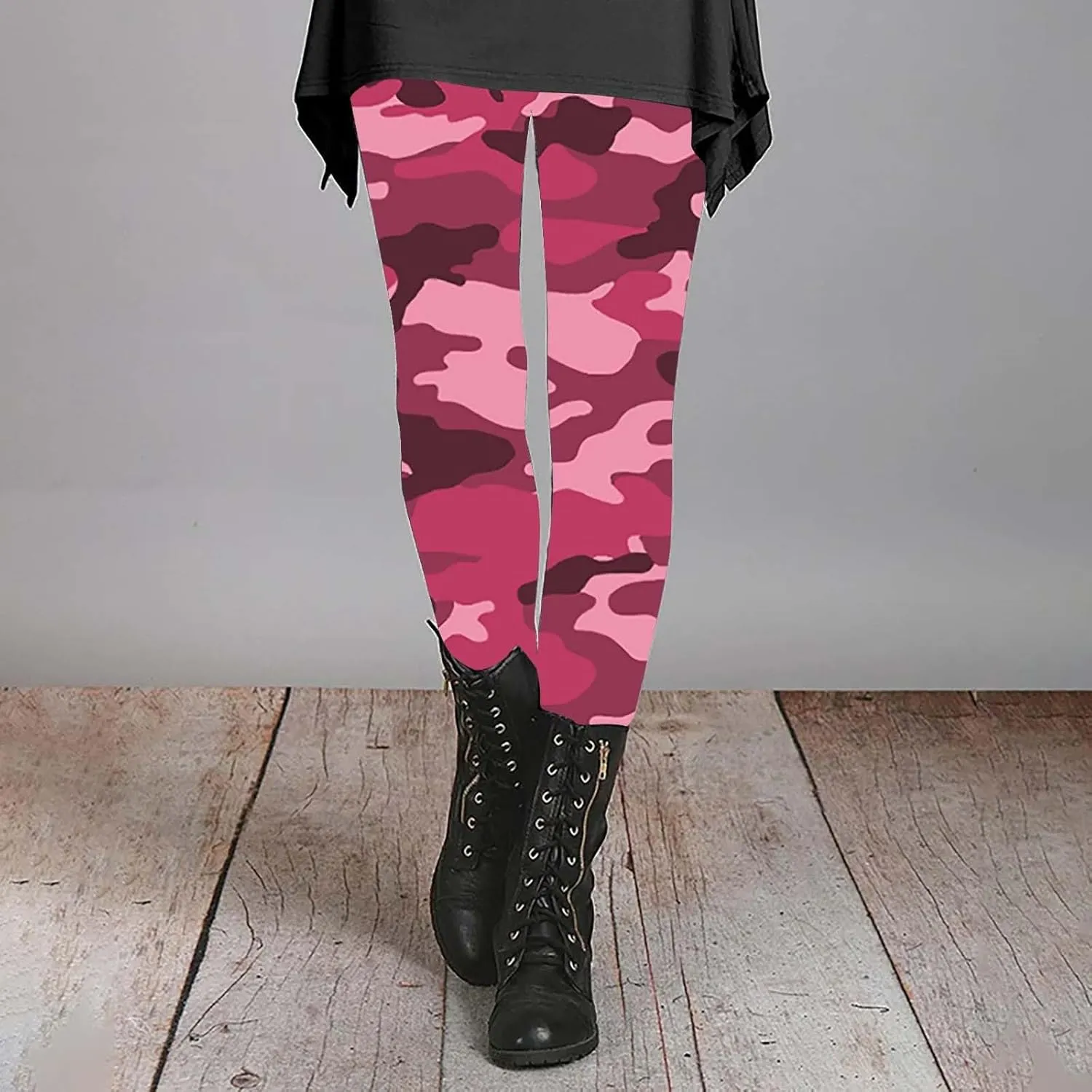 LCMTWX Womens Leggings with Pocket Leggings Artistic Printed Soft Stretchy Pants for Women Soft Athletic Tummy Control