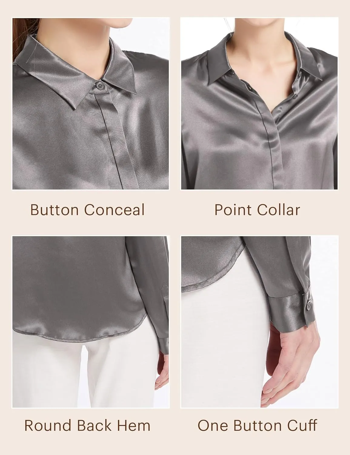 LilySilk Silk Blouse for Women 100% Pure Silk Long Sleeves Cool Smooth Tops