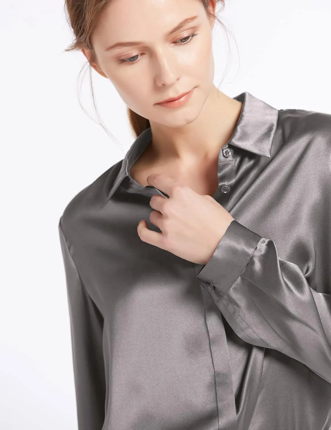 LilySilk Silk Blouse for Women 100% Pure Silk Long Sleeves Cool Smooth Tops