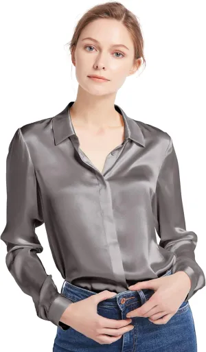 LilySilk Silk Blouse for Women 100% Pure Silk Long Sleeves Cool Smooth Tops
