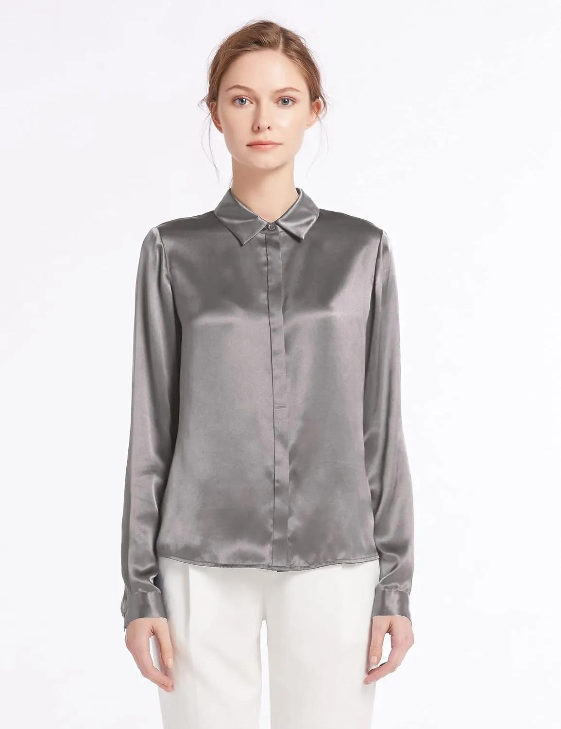 LilySilk Silk Blouse for Women 100% Pure Silk Long Sleeves Cool Smooth Tops