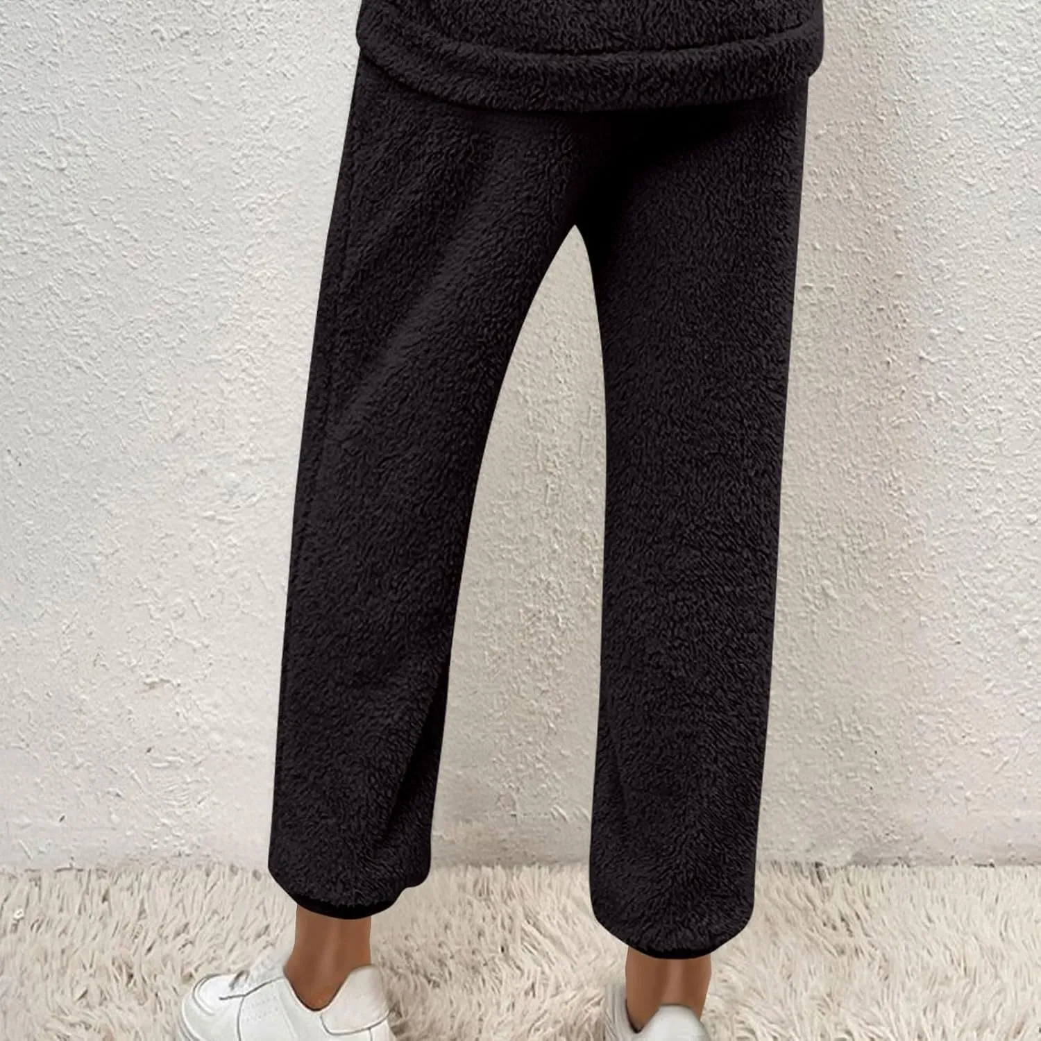 Lmdudan Women High Waist Fuzzy Fleece Lounge Pants Pajama Pants Warm Soft Pajamas Bottoms Sleepwear Winter Fluffy Sweatpants