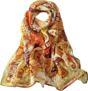 Long Crepe Silk Scarf Classic Art Print