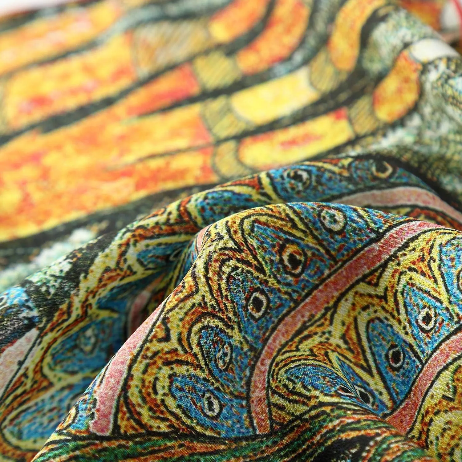 Long Crepe Silk Scarf Classic Art Print