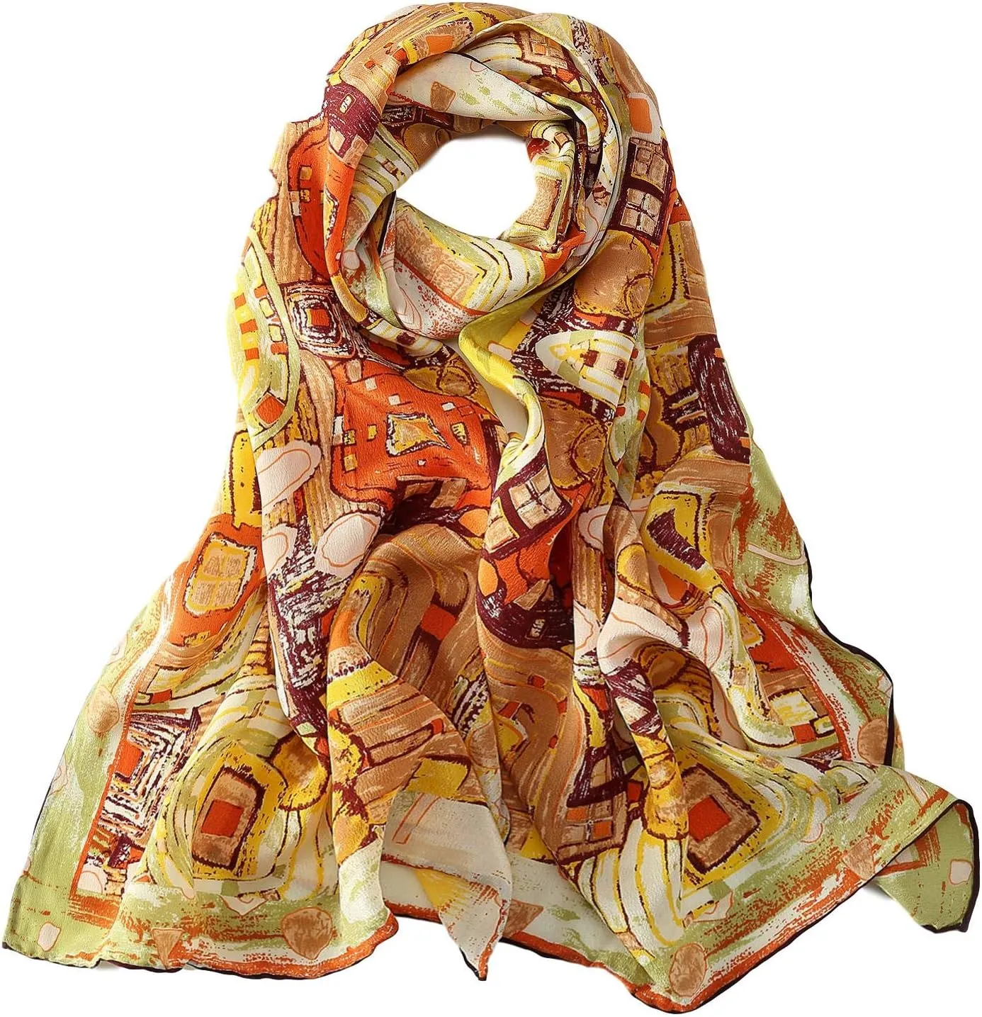 Long Crepe Silk Scarf Classic Art Print