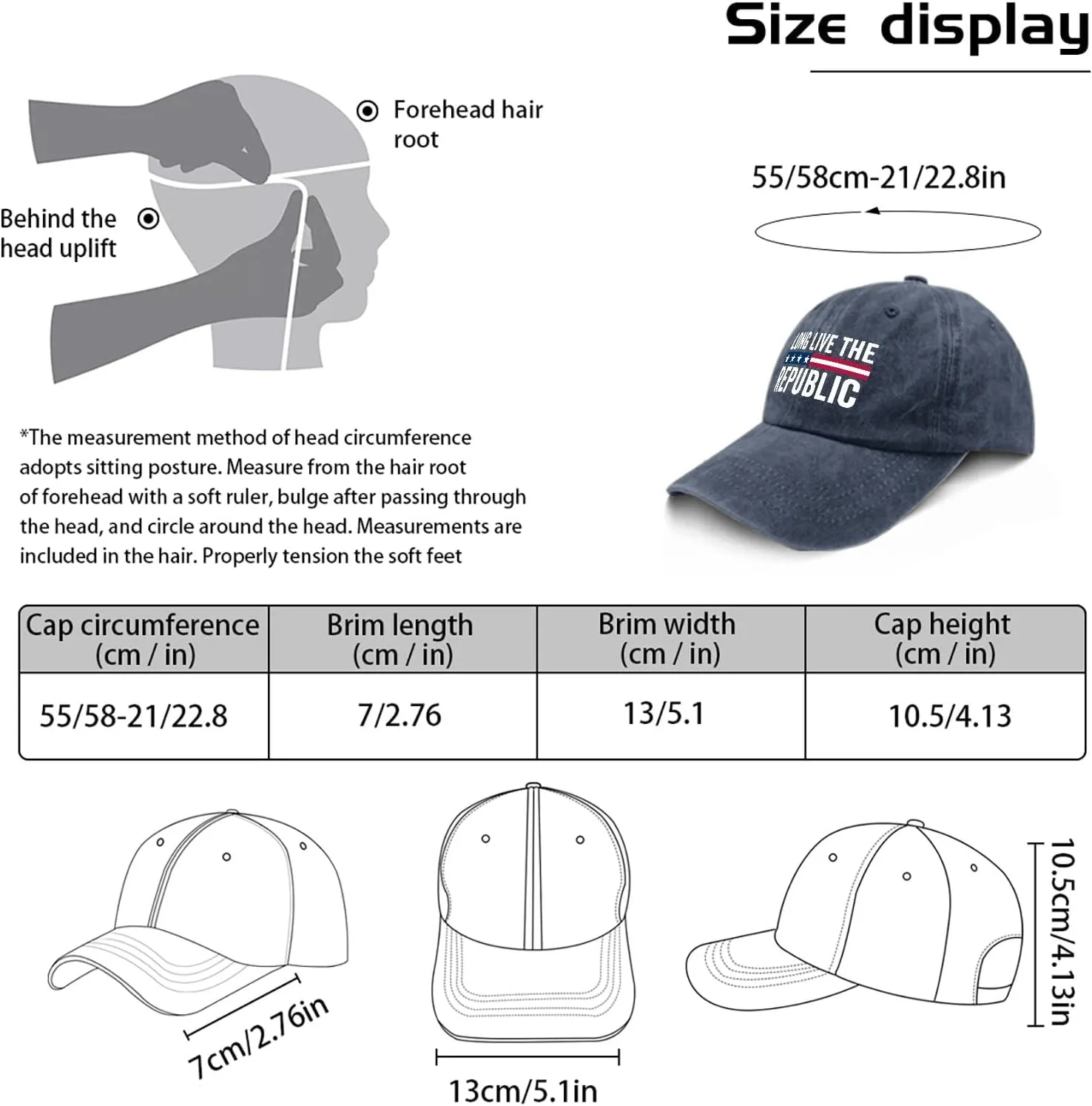 Long Live The Republic hat Mens Vintage Cotton Washed Baseball Caps Adjustable Dad Hat Crazy