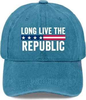 Long Live The Republic hat Mens Vintage Cotton Washed Baseball Caps Adjustable Dad Hat Crazy