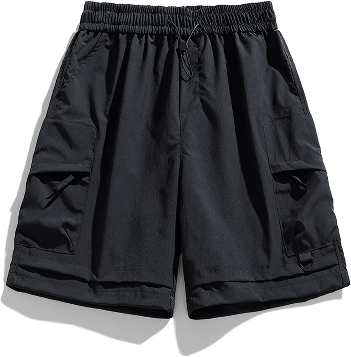 Men Ice Silk Shorts Quick Drying Breathable Workout Gym Shorts Elastic Waist Drawstring Casual Shorts Outdoor Running