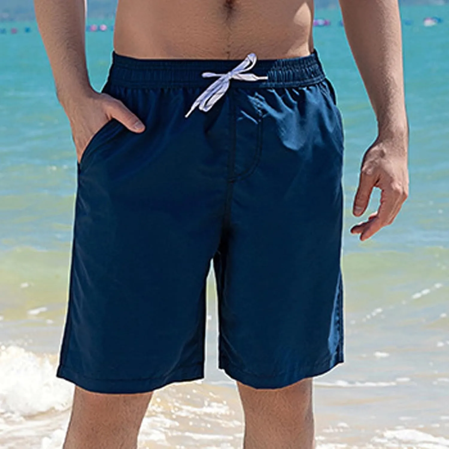 Men's Athletic Shorts with Pockets, Summer Casual Drawstring Running Gym Shorts Lightweight Quick Dry Beach Shorts