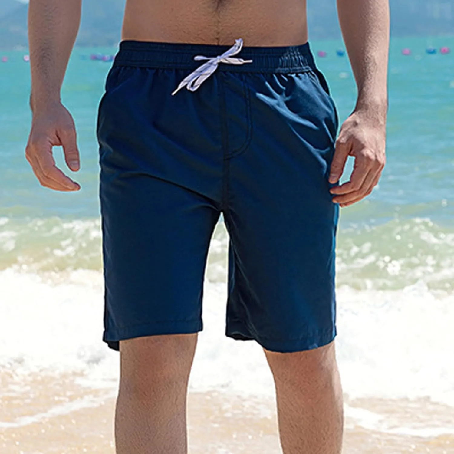 Men's Athletic Shorts with Pockets, Summer Casual Drawstring Running Gym Shorts Lightweight Quick Dry Beach Shorts