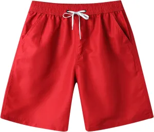 Men's Athletic Shorts with Pockets, Summer Casual Drawstring Running Gym Shorts Lightweight Quick Dry Beach Shorts