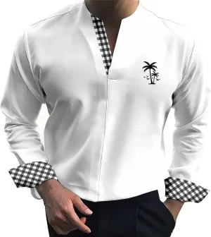 Men's Button Down Shirt 2024 Casual Men's One Third Cardigan Long Sleeved Shirt Slim Fit Shirt Casual Home Shirt