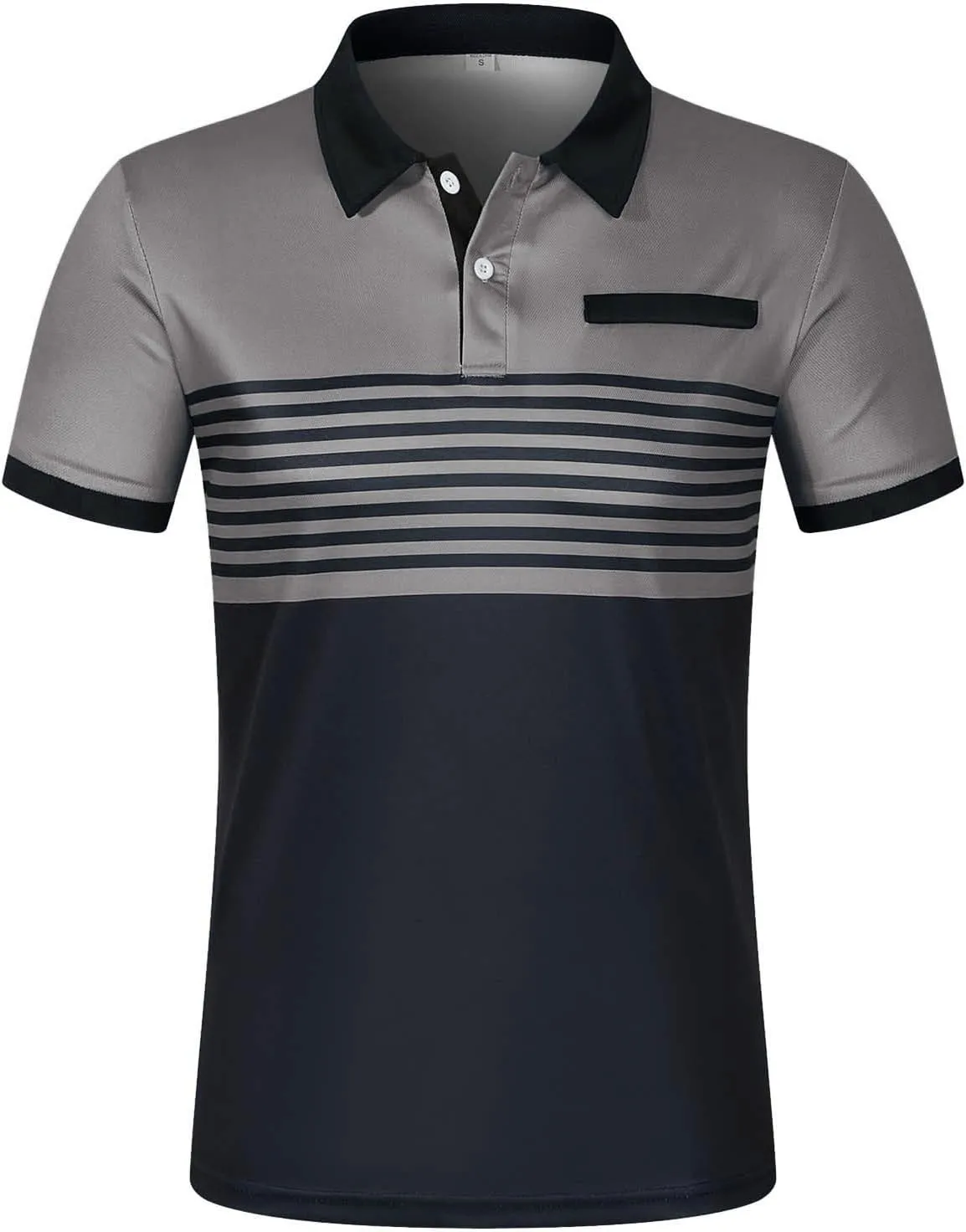 Mens Lightweight Golf Shirts with Pocket Button Down Short Sleeve Summer Casual Polos for Men Slim Fit Stretch Lapel Shirts