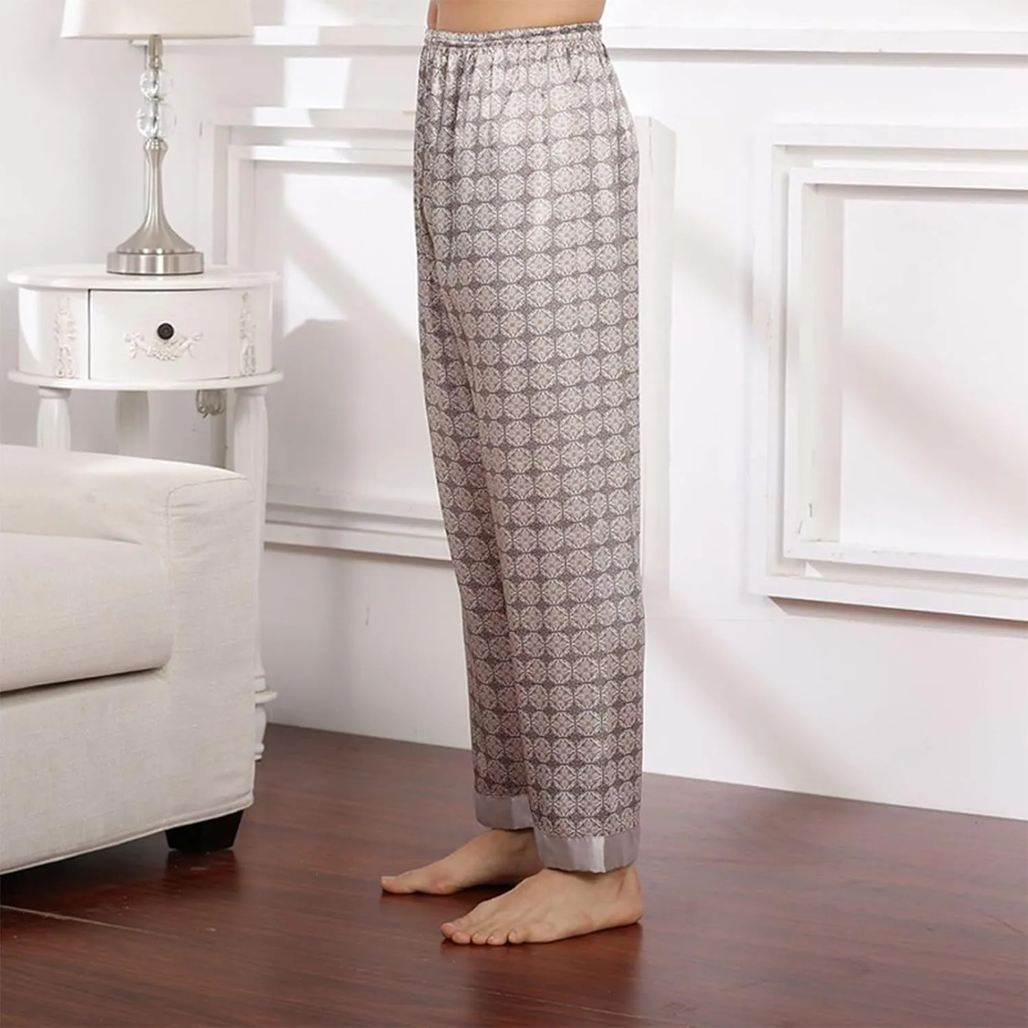 Mens Pajama Pants For Baggy Causal Straight Fit With Pockets Fashion Soft Drawstring Lightweight Lounge Plaid Pj Pants
