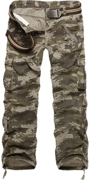 Men's Tactical Elite Cargo Pants Multi Pockets Baggy Pants Frayed Fishing Work Pants Wild Hunting Hiking Pants