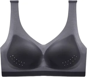 Mmoneyake Bras for Women Comfort Seamless Ice Silk Gathering Bras Anti-Sagging Breasts Bra Wireless Everyday Bras Underwear