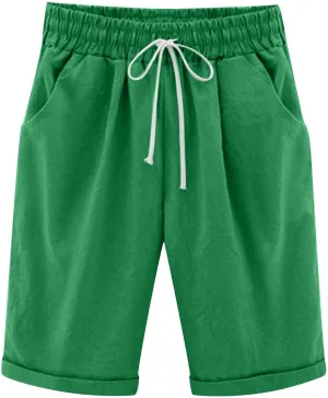 NLOMOCT Women Bermuda Shorts, Bermuda Shorts for Women Denim,Womens Bermuda Shorts with Pockets,Women's Bermuda Long Shorts Athletic High Waisted Shorts for Casual Running Quick Dry Knee Length 05
