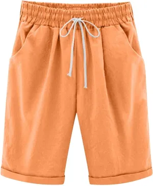 NLOMOCT Women Bermuda Shorts, Bermuda Shorts for Women High Waisted,Womens Bermuda Shorts Denim,Women's Shorts, French Terry Bermuda Pocket Shorts Jersey Knit Fleece Shorts 03
