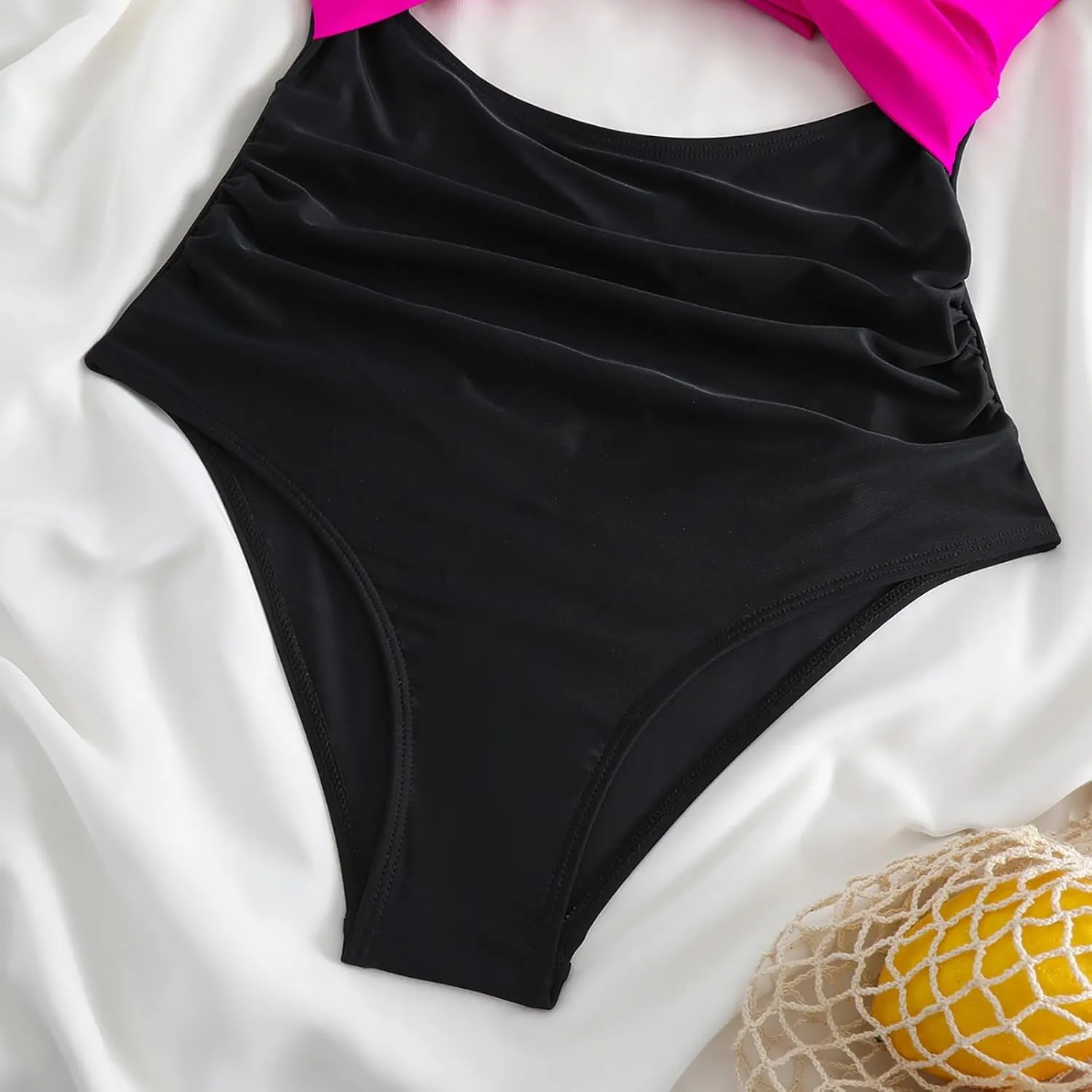 One Piece Swimsuits Women Tummy Control Thong Monokini Cutout High Waisted Bathing Suit Criss Cross Tie Back Monokinis