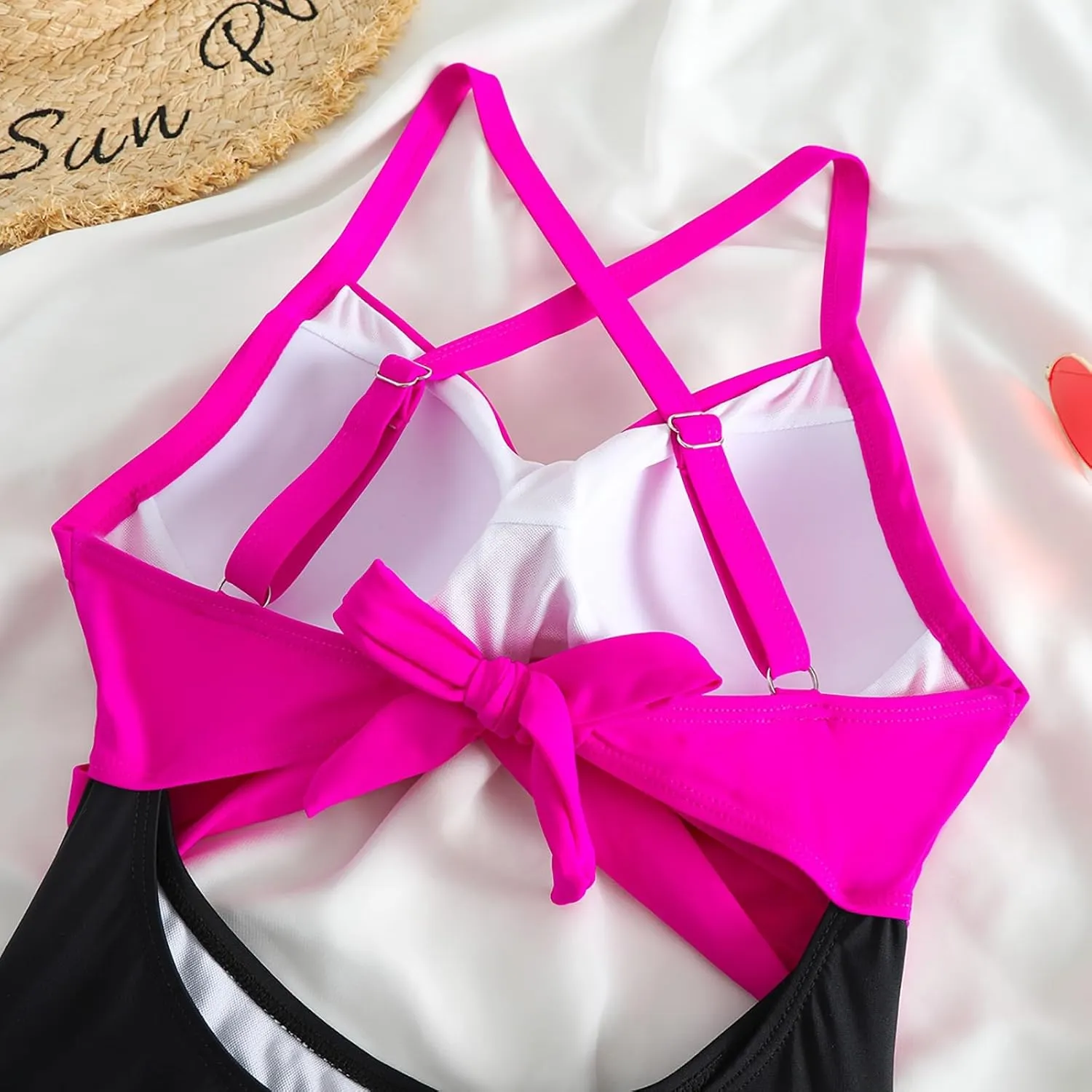One Piece Swimsuits Women Tummy Control Thong Monokini Cutout High Waisted Bathing Suit Criss Cross Tie Back Monokinis