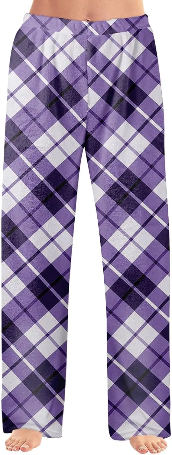 Personalized Face Pajama Pants for WomenCustom Dog Cat Face on Christmas Fleece Pajama Sleepwear Bottoms PJ Pants