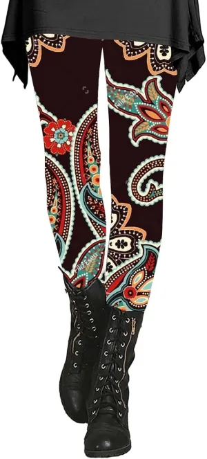 Plus Size Plaid Leggings for Women Leggings with Pockets for Women Prints Butt Lifting Workout Leggings