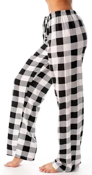 sdbrld Pajama Pants Women,Womens Plaid Pajama Pants Lightweight Drawstring Sleep Bottoms Soft Christmas Pajamas Lounge Pants