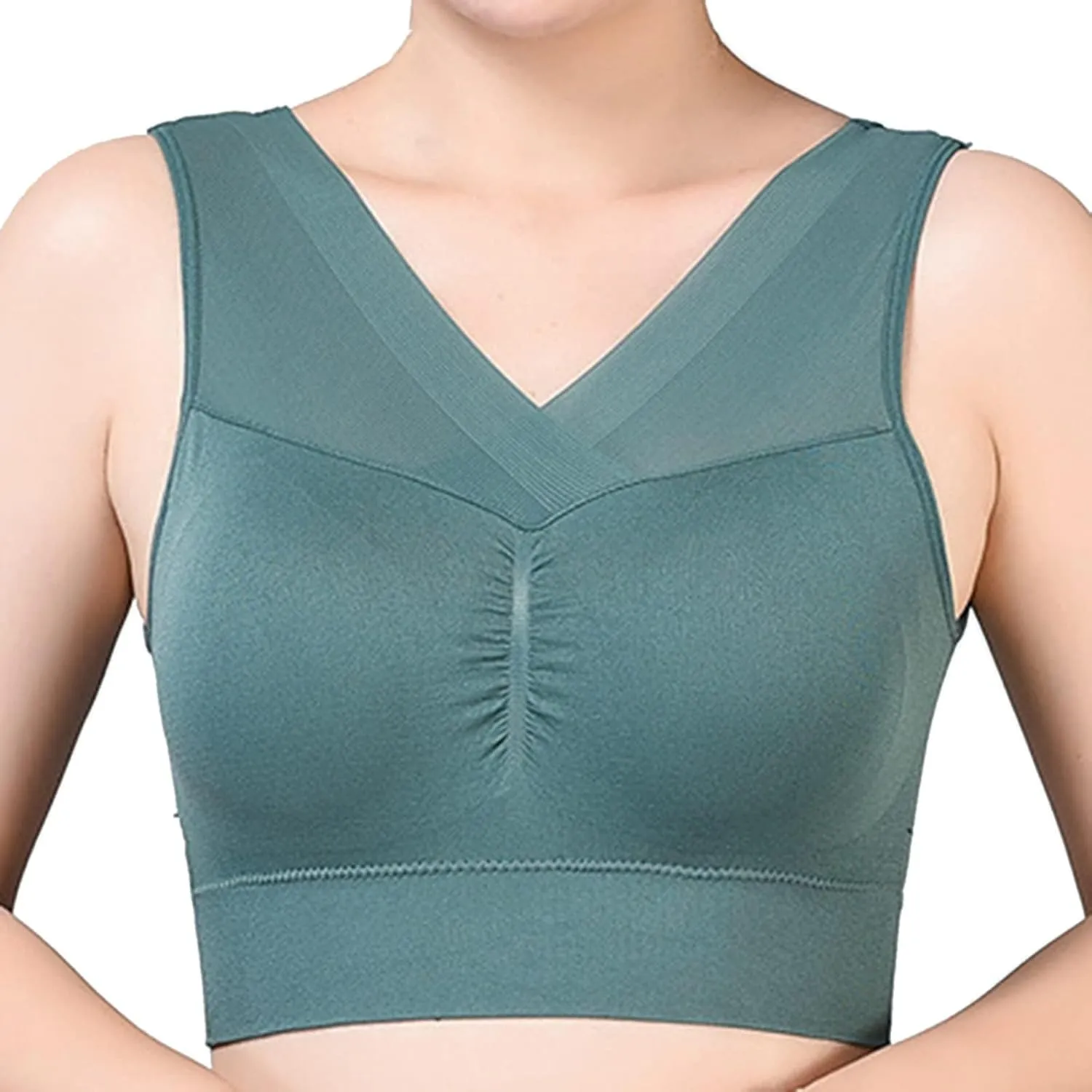 Seamless Bra for Seniors Anti Sagging No Underwire Posture Correcting Bras Plus Size Ice Silk Gathering Bra 2025