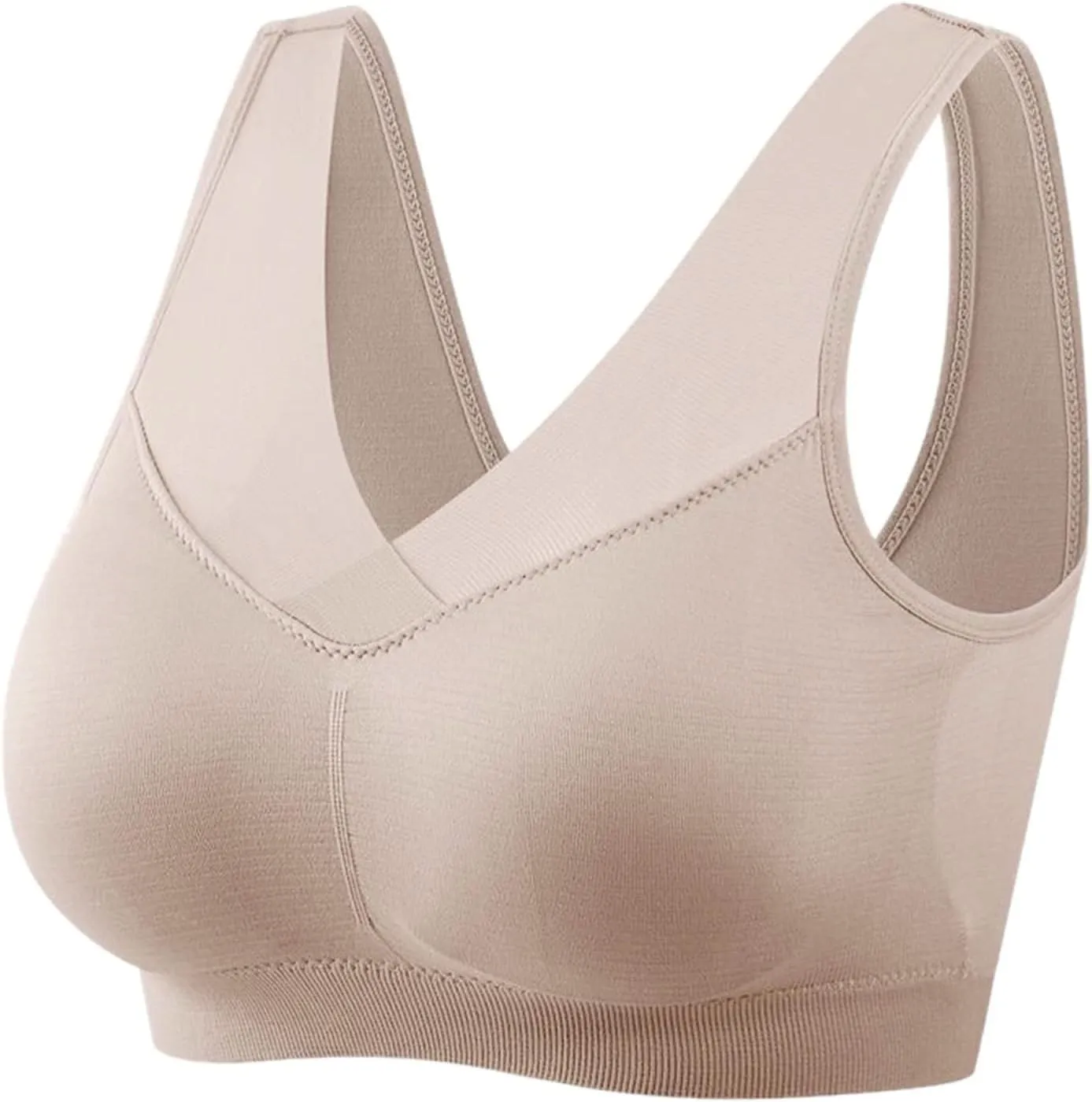 Seamless Bra for Seniors Anti Sagging No Underwire Posture Correcting Bras Plus Size Ice Silk Gathering Bra 2025