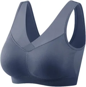 Seamless Bra for Seniors Anti Sagging No Underwire Posture Correcting Bras Plus Size Ice Silk Gathering Bra 2025