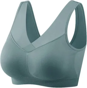 Seamless Bra for Seniors Anti Sagging No Underwire Posture Correcting Bras Plus Size Ice Silk Gathering Bra 2025
