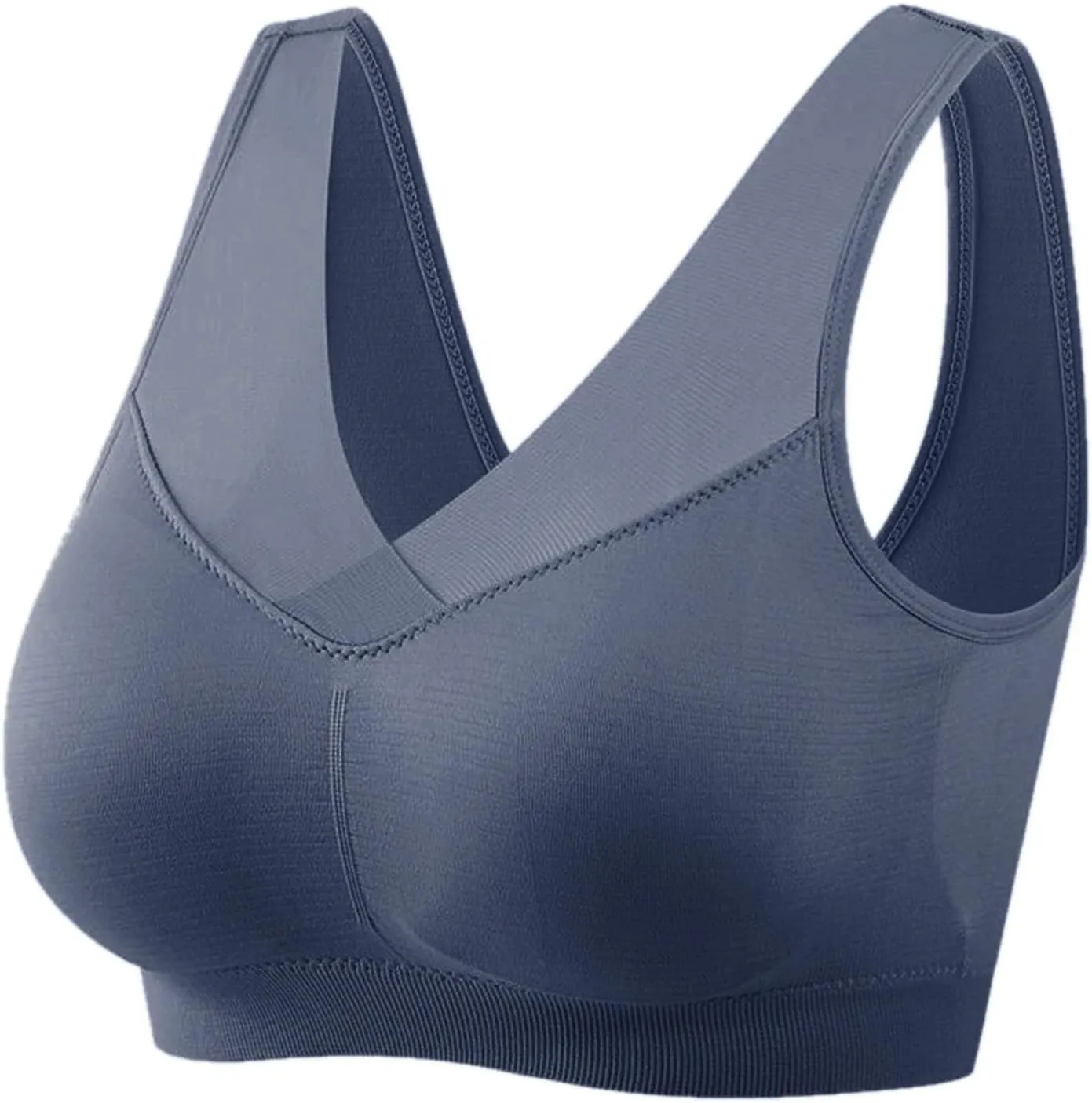 Seamless Bra for Seniors Anti Sagging No Underwire Posture Correcting Bras Plus Size Ice Silk Gathering Bra 2025