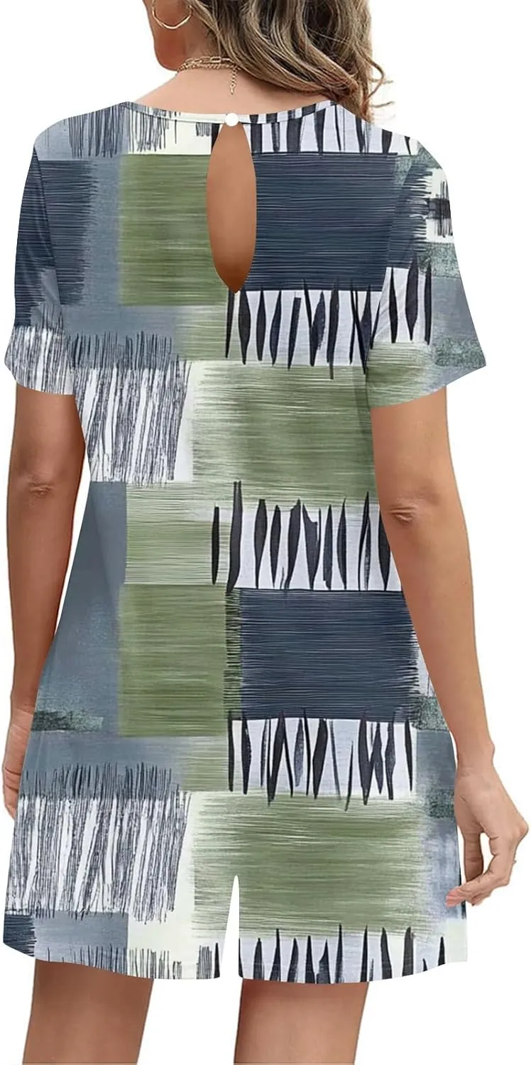 Short Sleeve Summer Formal Jumpsuits For Women, Shorts Plus Size Rompers Curvy Square Neck Ruffle Pleated Overalls