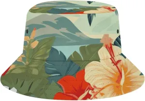 Snowflakes and Christmas Trees Bucket Hats Sun Hats for Women Beach Hat for Men Outdoor Casual Sun Hat