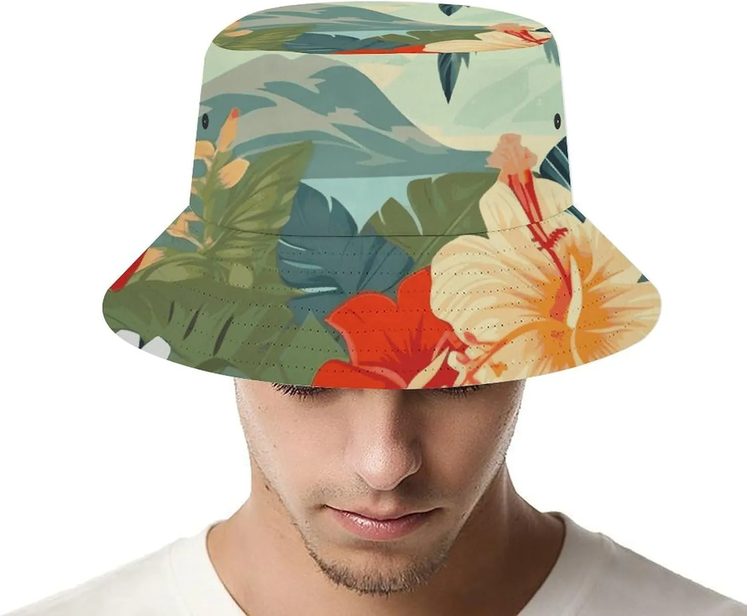Snowflakes and Christmas Trees Bucket Hats Sun Hats for Women Beach Hat for Men Outdoor Casual Sun Hat