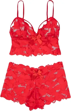 SOFIA'S CHOICE Women's Plus Size Sexy Lingerie Set 2 Piece Lace Bra and Panty Sleepwear