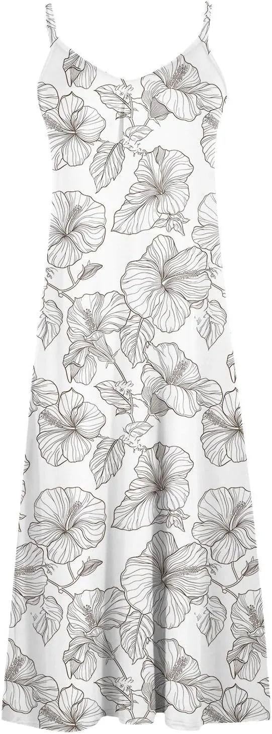 Summer Bohemian Dresses for Women 2024 Sexy Floral Slip Dress Trendy V Neck Maxi Dress Casual Summer Beach Vacation Outfits