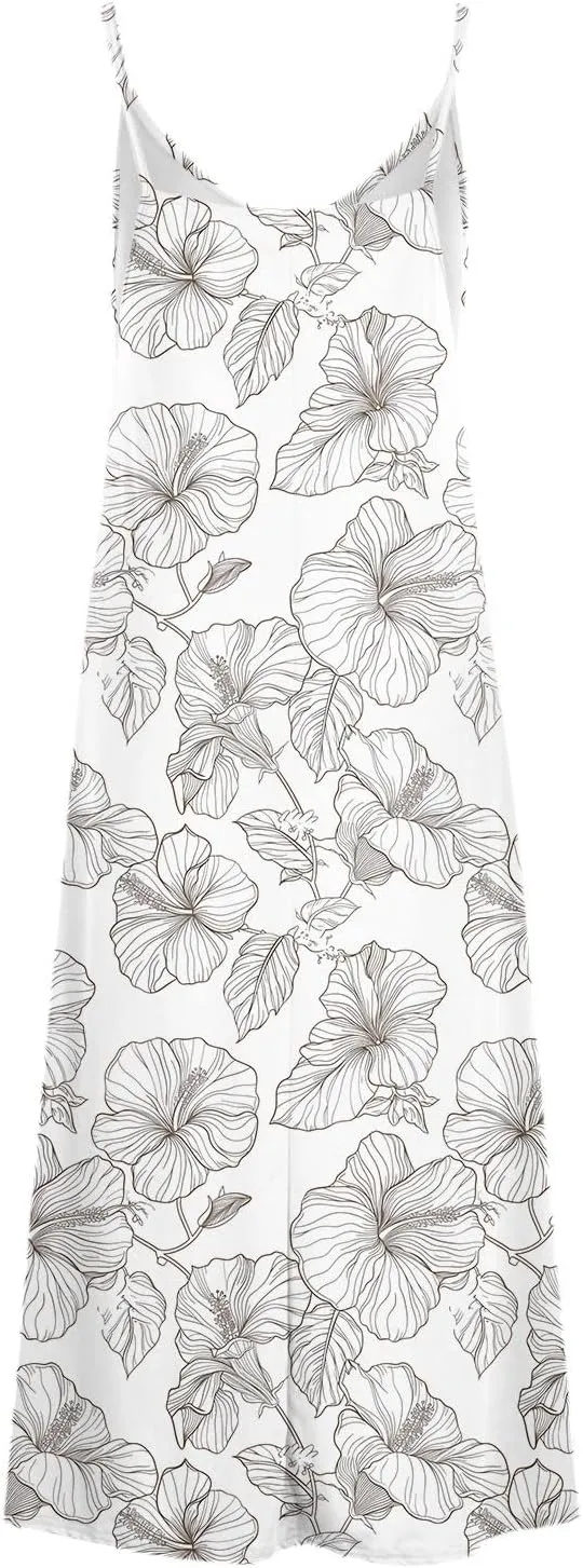 Summer Bohemian Dresses for Women 2024 Sexy Floral Slip Dress Trendy V Neck Maxi Dress Casual Summer Beach Vacation Outfits