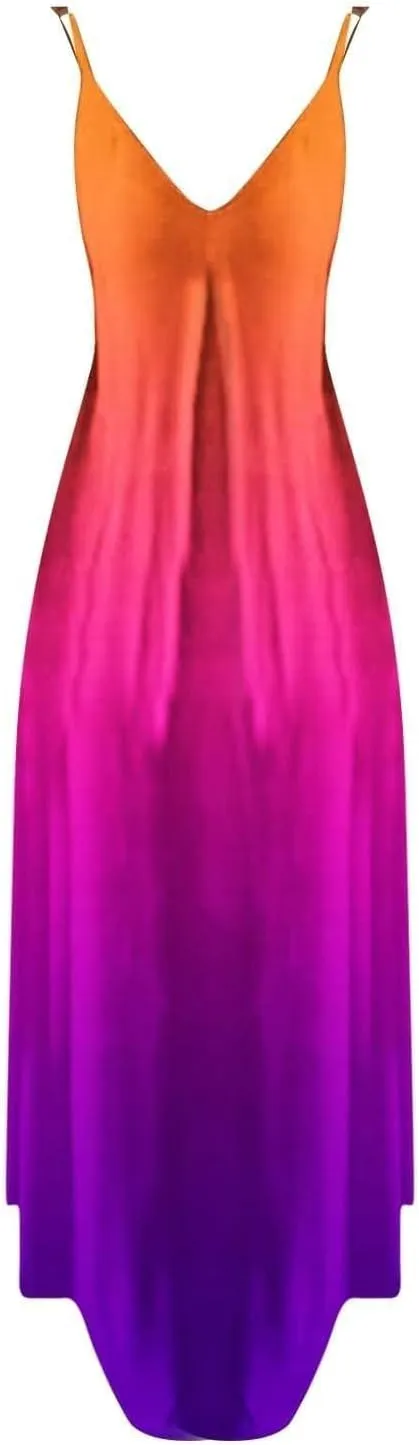Summer Dresses for Women 2025 Vacation Floral Slip Dress Boho Maxi Sleeveless Dress Casual V Neck Beach Sundresses